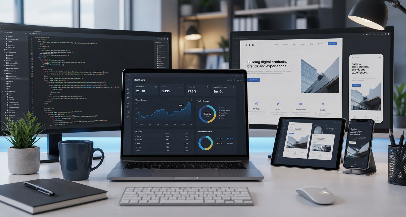 Responsive enterprise website mockups